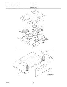 07 - Top / Drawer parts for Frigidaire Range FES365EBC from AppliancePartsPros.com