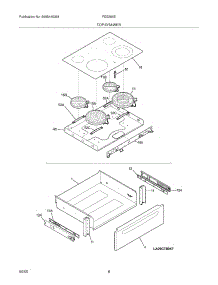 07 - Top / Drawer parts for Frigidaire Range FES366EBA from AppliancePartsPros.com