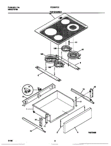 04 - Top / Drawer parts for Frigidaire Range FES367CCTC from AppliancePartsPros.com