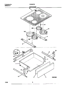 04 - Top / Drawer parts for Frigidaire Range FES367CETA from AppliancePartsPros.com
