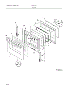 09 - Door parts for Frigidaire Range FEFL67HCF from AppliancePartsPros.com