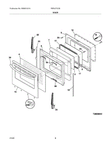09 - Door parts for Frigidaire Range FEFL67GCB from AppliancePartsPros.com