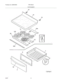 07 - Top / Drawer parts for Frigidaire Range FEFL79GCA from AppliancePartsPros.com