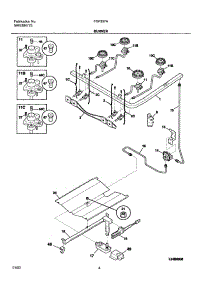 05 - Burner parts for Frigidaire Range FGF337AUE from AppliancePartsPros.com