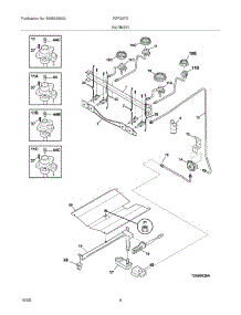 05 - Burner parts for Frigidaire Range FGF337GBD from AppliancePartsPros.com