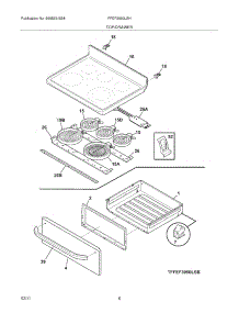 07 - Top / Drawer parts for Frigidaire Range FFEF3050LSH from AppliancePartsPros.com