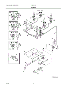 05 - Burner parts for Frigidaire Range FFGF3013LWA from AppliancePartsPros.com