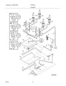05 - Burner parts for Frigidaire Range FFGF3021LWC from AppliancePartsPros.com