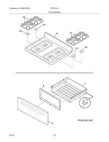 09 - Top Drawer parts for Frigidaire Range FFGF3021LBC from AppliancePartsPros.com
