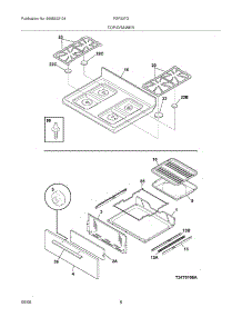09 - Top / Drawer parts for Frigidaire Range FGF337GUD from AppliancePartsPros.com