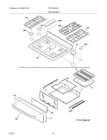 09 - Top / Drawer parts for Frigidaire Range FFGF3049LSC from AppliancePartsPros.com
