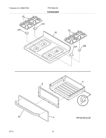 09 - Top / Drawer parts for Frigidaire Range FFGF3023LSC from AppliancePartsPros.com