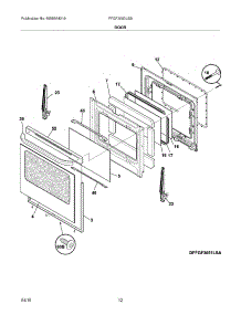 11 - Door parts for Frigidaire Range FFGF3053LSB from AppliancePartsPros.com