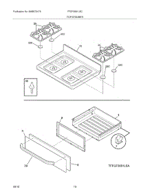 09 - Top / Drawer parts for Frigidaire Range FFGF3051LSC from AppliancePartsPros.com