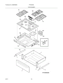 09 - Top / Drawer parts for Frigidaire Range FFGS3025LWD from AppliancePartsPros.com