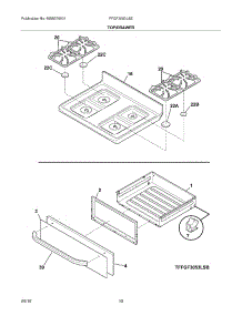 09 - Top / Drawer parts for Frigidaire Range FFGF3053LSE from AppliancePartsPros.com