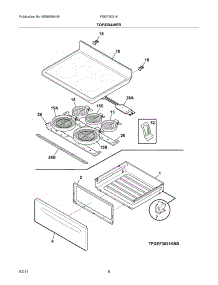 07 - Top / Drawer parts for Frigidaire Range FGEF3031KWE from AppliancePartsPros.com