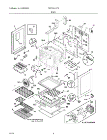 05 - Body parts for Frigidaire Range FGEF3044KFB from AppliancePartsPros.com