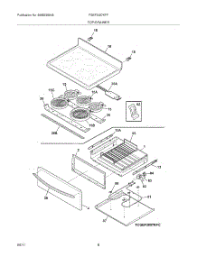 09 - Top / Drawer parts for Frigidaire Range FGEF3057KFF from AppliancePartsPros.com