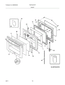 11 - Door parts for Frigidaire Range FGEF3057KFF from AppliancePartsPros.com
