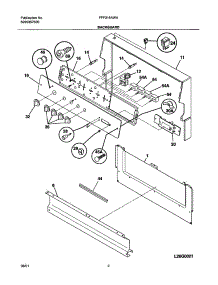03 - Backguard parts for Frigidaire Range FFF318AWA from AppliancePartsPros.com