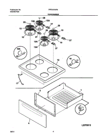 07 - Top / Drawer parts for Frigidaire Range FFF318AWA from AppliancePartsPros.com