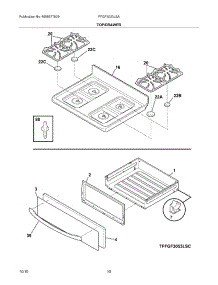 09 - Top / Drawer parts for Frigidaire Range FFGF3023LSA from AppliancePartsPros.com