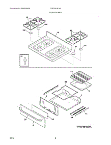 09 - Top / Drawer parts for Frigidaire Range FFGF3015LMA from AppliancePartsPros.com