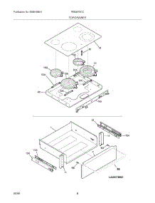 07 - Top / Drawer parts for Frigidaire Range FES367ECC from AppliancePartsPros.com