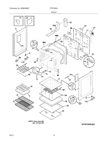 05 - Body parts for Frigidaire Range FFEF3020LBA from AppliancePartsPros.com