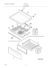 07 - Top / Drawer parts for Frigidaire Range FFEF3020LBA from AppliancePartsPros.com