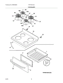 07 - Top / Drawer parts for Frigidaire Range FFEF3015LSA from AppliancePartsPros.com