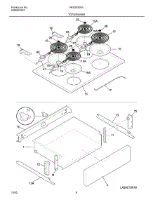 07 - Top / Drawer parts for Frigidaire Range FES300DSA from AppliancePartsPros.com