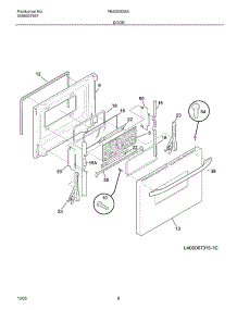 09 - Door parts for Frigidaire Range FES300DSA from AppliancePartsPros.com