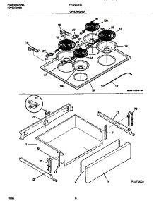 04 - Top / Drawer parts for Frigidaire Range FES353CCDB from AppliancePartsPros.com