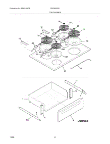 07 - Top / Drawer parts for Frigidaire Range FES300EBE from AppliancePartsPros.com