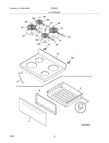 07 - Top / Drawer parts for Frigidaire Range FEFS52DQD from AppliancePartsPros.com