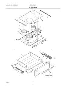 07 - Top / Drawer parts for Frigidaire Range FES366ECH from AppliancePartsPros.com
