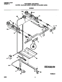 03 - Burner parts for Frigidaire Range FGF316WGSC from AppliancePartsPros.com