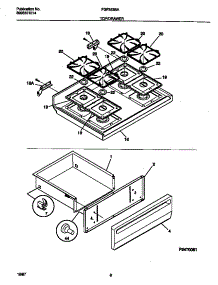 05 - Top / Drawer parts for Frigidaire Range FGF353BADJ from AppliancePartsPros.com