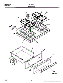 05 - Top / Drawer parts for Frigidaire Range FGF353CATB from AppliancePartsPros.com