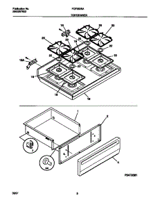 05 - Top / Drawer parts for Frigidaire Range FGF353BADG from AppliancePartsPros.com