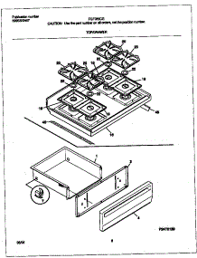 05 - Top / Drawer parts for Frigidaire Range FGF355CGBD from AppliancePartsPros.com