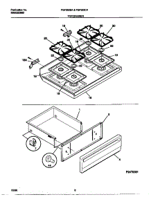 05 - Top / Drawer parts for Frigidaire Range FGF353CASE from AppliancePartsPros.com