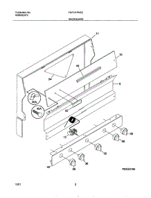 03 - Backguard parts for Frigidaire Range FGF311PHSE from AppliancePartsPros.com