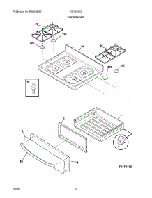 09 - Top / Drawer parts for Frigidaire Range FGF364KCD from AppliancePartsPros.com