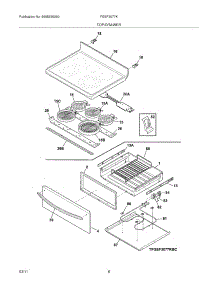 07 - Top / Drawer parts for Frigidaire Range FGEF3077KWE from AppliancePartsPros.com