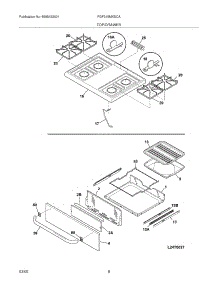 09 - Top / Drawer parts for Frigidaire Range FGF318MXECA from AppliancePartsPros.com