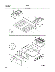 09 - Top / Drawer parts for Frigidaire Range FGF326AUE from AppliancePartsPros.com