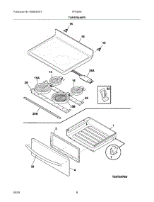 07 - Top / Drawer parts for Frigidaire Range FFF384HCA from AppliancePartsPros.com